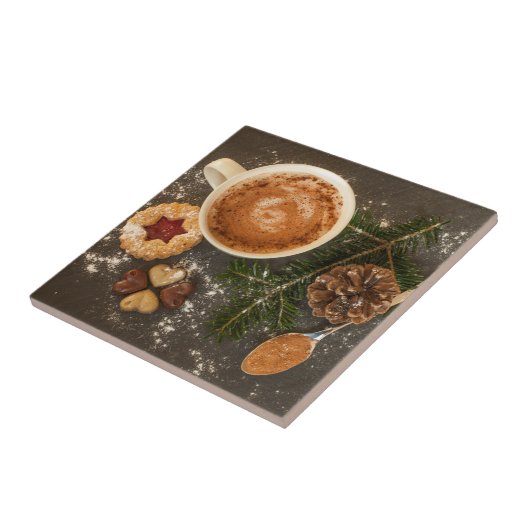 Kerstwarme chocolade tegeltje (Zijkant)