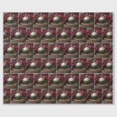 Kerstwarme chocolademelk met snoepriet cadeaupapier (Vlak)