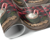 Kerstwarme chocolademelk met snoepriet cadeaupapier (Rol Hoek)