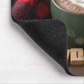 Kerstwarme chocolademelk met snoepriet muismat (Hoek)