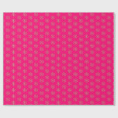 Kerstwarme roze fuchsia Gold sneeuwvlokken elegant Cadeaupapier (Vlak)