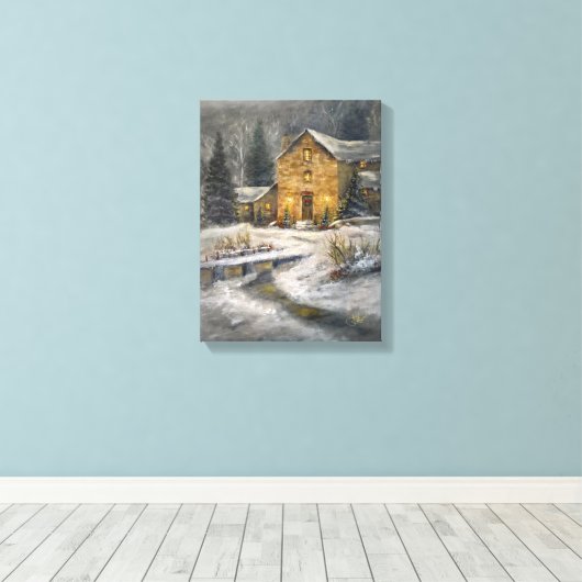 Kerstwarmte Canvas Afdruk (Insitu (Houten vloer))