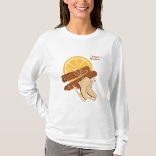 Kerstwarmte kaneel en ijs Schaatsen T-shirt (Voorkant)