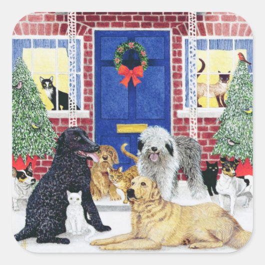 kerstwarmth vierkante sticker (Voorkant)