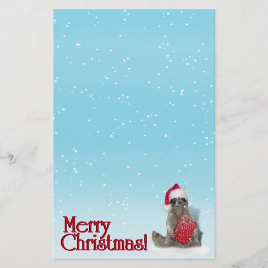 Kerstwasbeer met Cadeau Briefpapier (Voorkant)