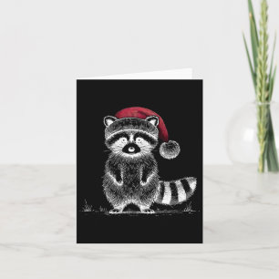 Kerstwasbeer Santa Hat Trash Panda Raccoon Lo Kaart