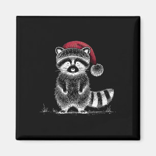 Kerstwasbeer Santa Hat Trash Panda Raccoon Lo Magneet