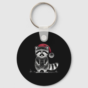 Kerstwasbeer Santa Hat Trash Panda Raccoon Lo Sleutelhanger