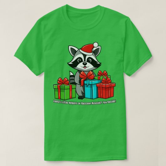 Kerstwasbeer santas kleine helpers of wasbeer t-shirt (Design voorkant)