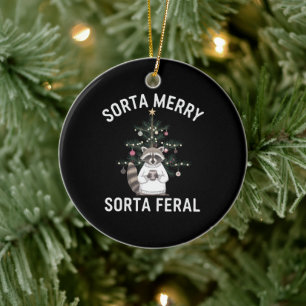 Kerstwasbeer Soms Blij Soms Wild Kerstfeest Keramisch Ornament