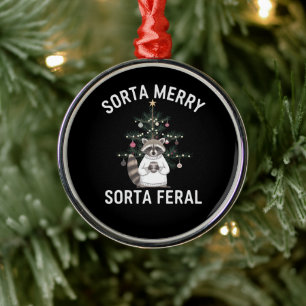 Kerstwasbeer Soms Vrolijk Soms Verwilderd Kerstmis Metalen Ornament