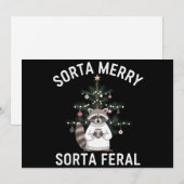 Kerstwasbeer Sorta Merry Sorta Feral Xmas Feestdagenkaart (Voorkant / Achterkant)