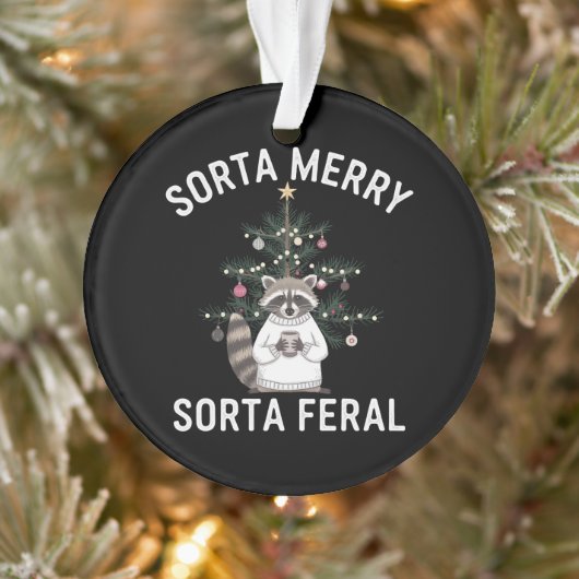 Kerstwasbeer Sorta Merry Sorta Feral Xmas Ornament (Boom)