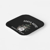 Kerstwasbeer Sorta Merry Sorta Feral Xmas Papieren Bordje (Gebogen)