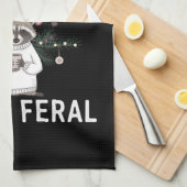 Kerstwasbeer Sorta Merry Sorta Feral Xmas Theedoek (Quarter Fold)