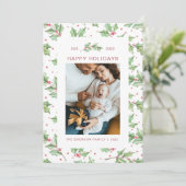 Kerstwatercolor Kerstdorpbes Kerstkaart (Staand voorkant)