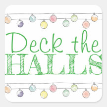Kerstwatercolorornamenten 'Deck the Halls'