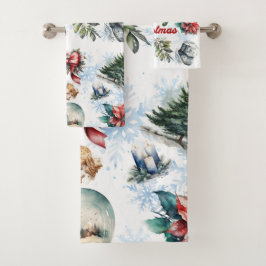 kerstWaterverf Bad Handdoek