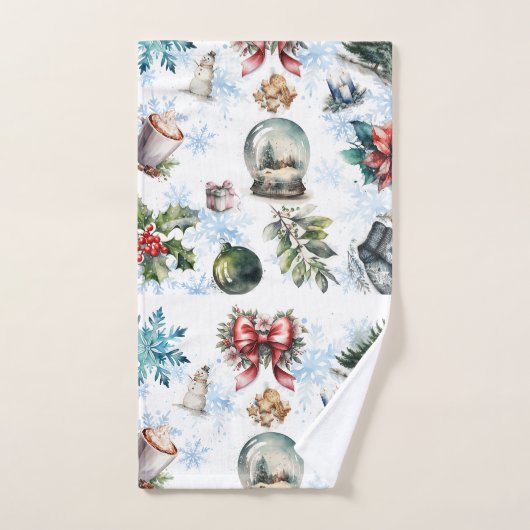 kerstWaterverf Bad Handdoek (Handdoek)