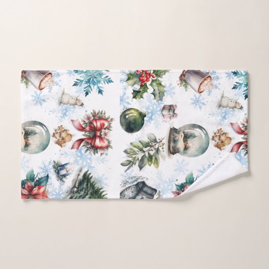 kerstWaterverf Bad Handdoek (Handdoek)