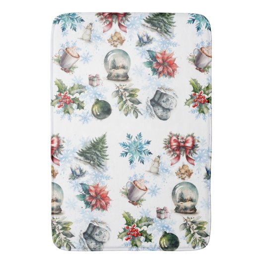 kerstWaterverf Badmat (Voorkant Verticaal)