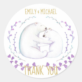 Kerstwaterverf Bedankt Favor Trouwparen Ronde Sticker