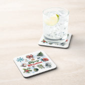 kerstWaterverf Bier Onderzetter (Rechterzijde)