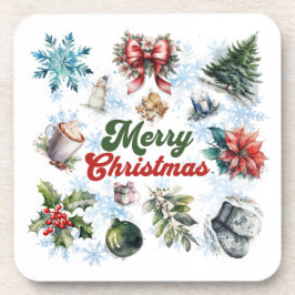 kerstWaterverf Bier Onderzetter