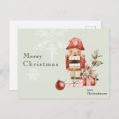 kerstWaterverf Briefkaart Nutkraker (Voorkant / Achterkant)