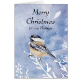 KerstWaterverf Chickadee Bird Winter Brother (Voorkant)