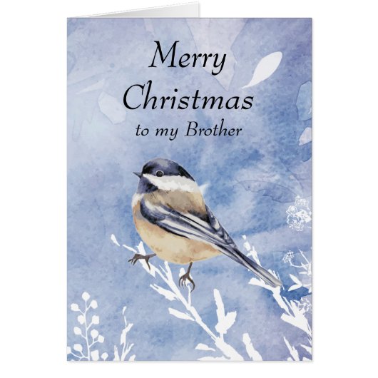 KerstWaterverf Chickadee Bird Winter Brother (Voorkant)