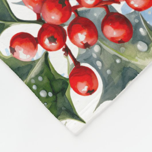 kerstWaterverf Fleece Deken (Hoek)
