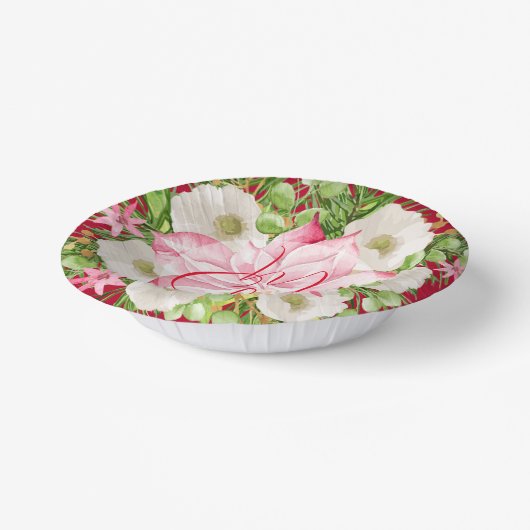 kerstWaterverf Floral Papieren Kommen (Gebogen)