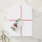 kerstWaterverf Holly Berries Scrip Cadeaulabel (Met Touw)