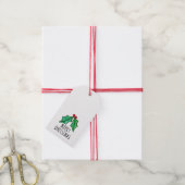kerstWaterverf Holly Cadeaulabel (Met Touw)