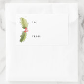kerstWaterverf Holly en Berries Gift Label (Tas)