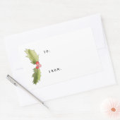 kerstWaterverf Holly en Berries Gift Label (Envelop)