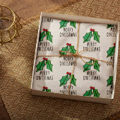 kerstWaterverf Holly Tissuepapier