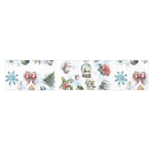 kerstWaterverf Korte Tafelloper (Horizontaal)