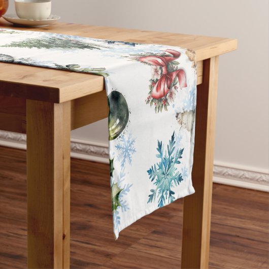 kerstWaterverf Korte Tafelloper (Voorbeeld)