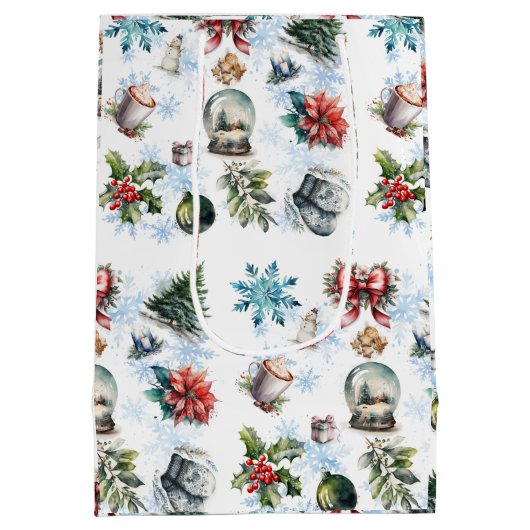 kerstWaterverf Medium Cadeauzakje (Achterkant)