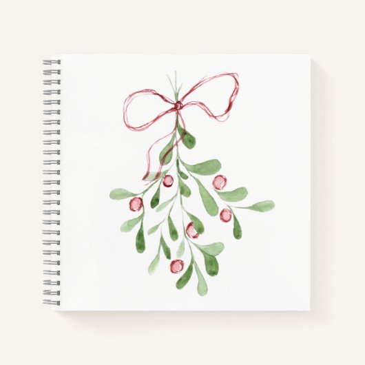 kerstWaterverf Mistletoe Journal Notitieboek (Voorkant)