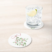 kerstWaterverf Mistletoe Ronde Kartonnen Onderzetter (Insitu)