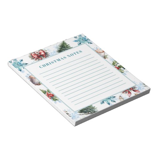 kerstWaterverf Notitieblok (Schuin)