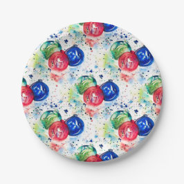 kerstWaterverf Ornamenten Borden Papieren Bordje