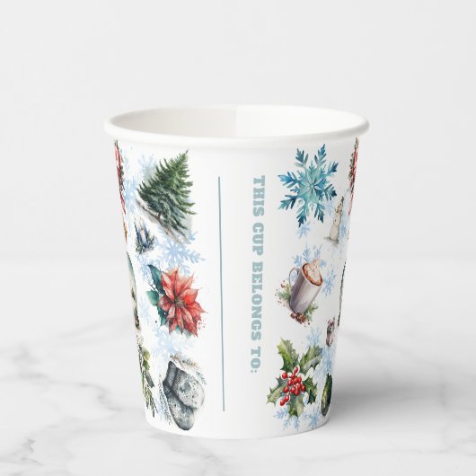 kerstWaterverf Papieren Bekers (Links)