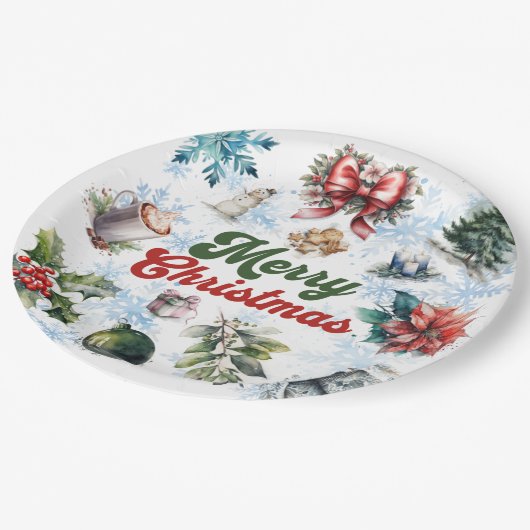 kerstWaterverf Papieren Bordje (Gekanteld)