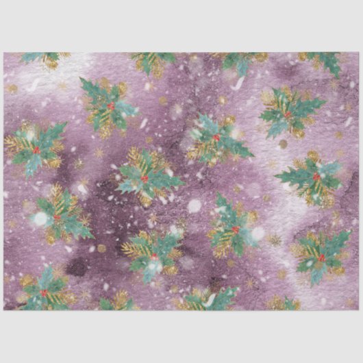 kerstWaterverf Papieren II Design 5 Tissuepapier (Voorkant)