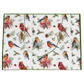 kerstWaterverf Robin Pinecones Groot Cadeauzakje (Voorkant)