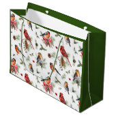 kerstWaterverf Robin Pinecones Groot Cadeauzakje (Voorkant Gekanteld)